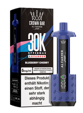 Al Fakher Hypermax Advanced 30K - Blueberry Cherry - 6mg Nikotingehalt