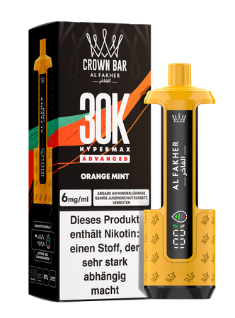 Al Fakher Hypermax Advanced 30K - Orange Mint - 6mg Nikotingehalt