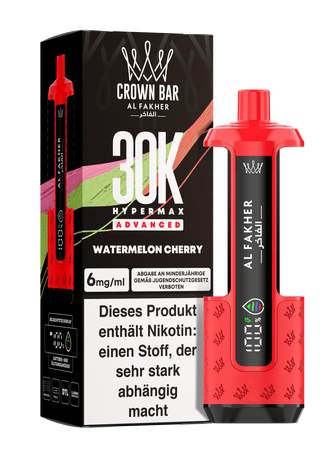 Al Fakher Hypermax Advanced 30K - Watermelon Cherry - 6mg Nikotingehalt