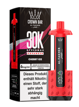 Al Fakher Hypermax Advanced 30K - Cherry Ice - 6mg Nikotingehalt