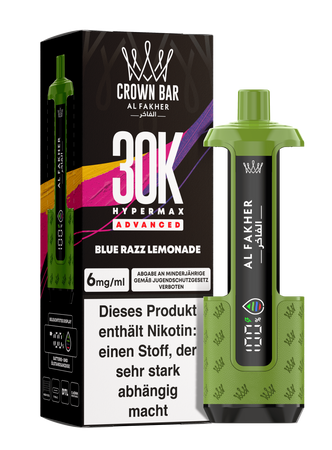 Al Fakher Hypermax Advanced 30K - Blue Razz Lemonade - 6mg Nikotingehalt