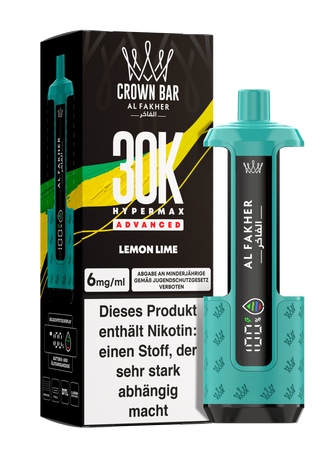 Al Fakher Hypermax Advanced 30K - Lemon Lime - 6mg Nikotingehalt