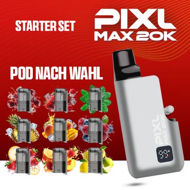 Starter Set PIXL MAX 20K - Akkuträger 850 mAh - Farbe: Starry Silver + Pod Nach Wahl