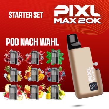 Starter Set PIXL MAX 20K - Akkuträger 850 mAh - Farbe: Glinded Gold + Pod Nach Wahl