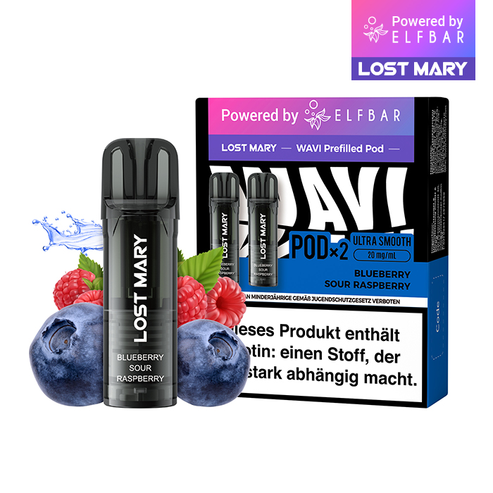 Elfbar Lost Mary WAVI Blueberry Sour Raspberry 20mg Nikotin 2er Pack