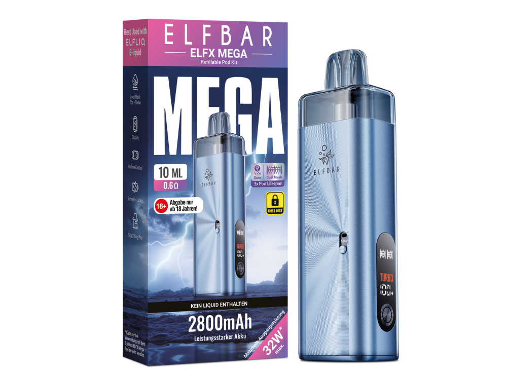 vape mit vielen zügen Elfbar ELFX Mega Pod Kit - 2800 mAh
