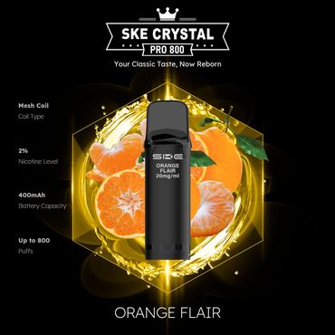 SKE Crystal Pro 800 - Orange Flair - 20mg Nikotingehalt