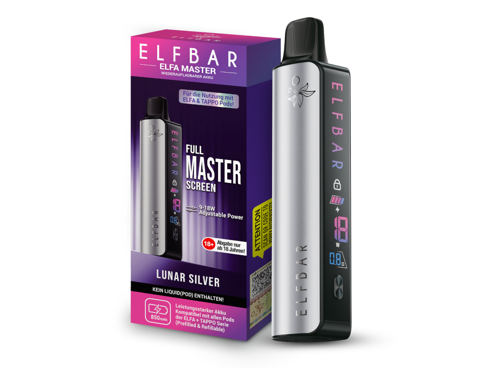 Paket] ELFBAR ELFA Master - 850 mAh - Lunar Silver | Elfbargermany