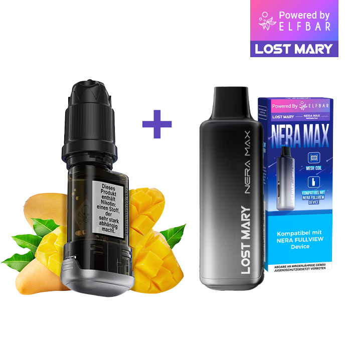 lost mary pod nachfüllen Paket] ELFBAR LOST MARY NERA MAX Refill Container Triple Mango inkl.  Refillable Pod
