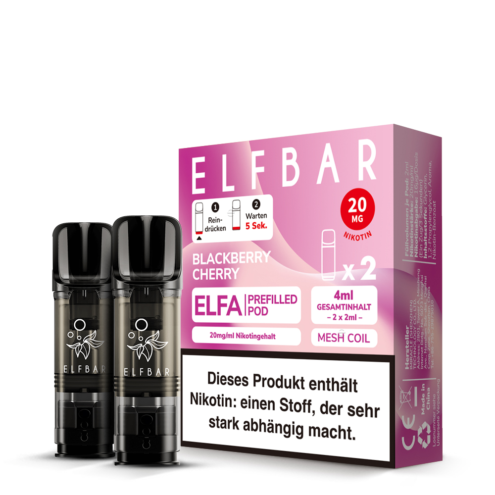 elfbar elfa kaufen ELFBAR ELFA Blackberry Cherry 20mg Nikotin 2er Pack