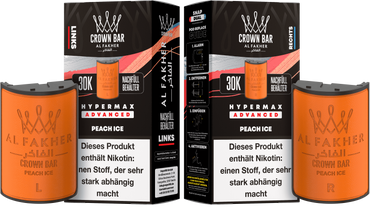 Al Fakher Hypermax Advanced 30K Pods - Peach Ice - 6mg Nikotingehalt