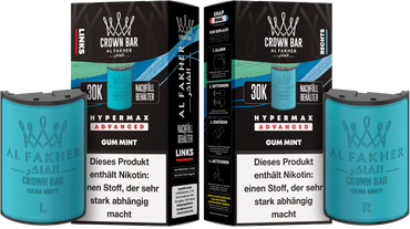 Al Fakher Hypermax Advanced 30K Pods - Gum Mint - 6mg Nikotingehalt