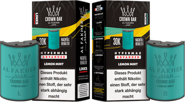 Al Fakher Hypermax Advanced 30K Pods - Lemon Mint - 6mg Nikotingehalt
