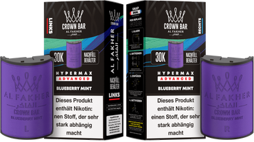 Al Fakher Hypermax Advanced 30K Pods - Blueberry Mint - 6mg Nikotingehalt