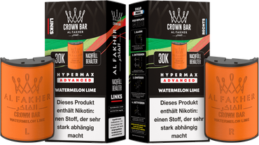 Al Fakher Hypermax Advanced 30K Pods - Watermelon Lime - 6mg Nikotingehalt