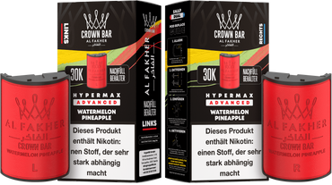 Al Fakher Hypermax Advanced 30K Pods - Watermelon Pineapple - 6mg Nikotingehalt