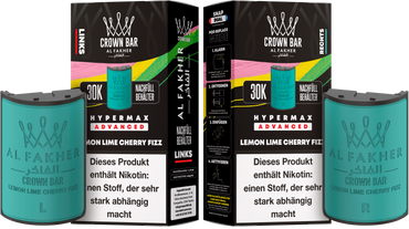 Al Fakher Hypermax Advanced 30K Pods - Lemon Lime Cherry Fizz - 6mg Nikotingehalt