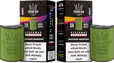 Al Fakher Hypermax Advanced 30K Pods - Blue Razz Lemonade - 6mg Nikotingehalt