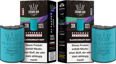 Al Fakher Hypermax Advanced 30K Pods - Blackcurrant Mint - 6mg Nikotingehalt