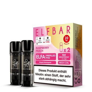 ELFBAR ELFA Raspberry Peach 20mg Nikotin 2er Pack