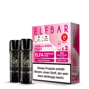 ELFBAR ELFA Vanilla White Peach 20mg Nikotin 2er Pack