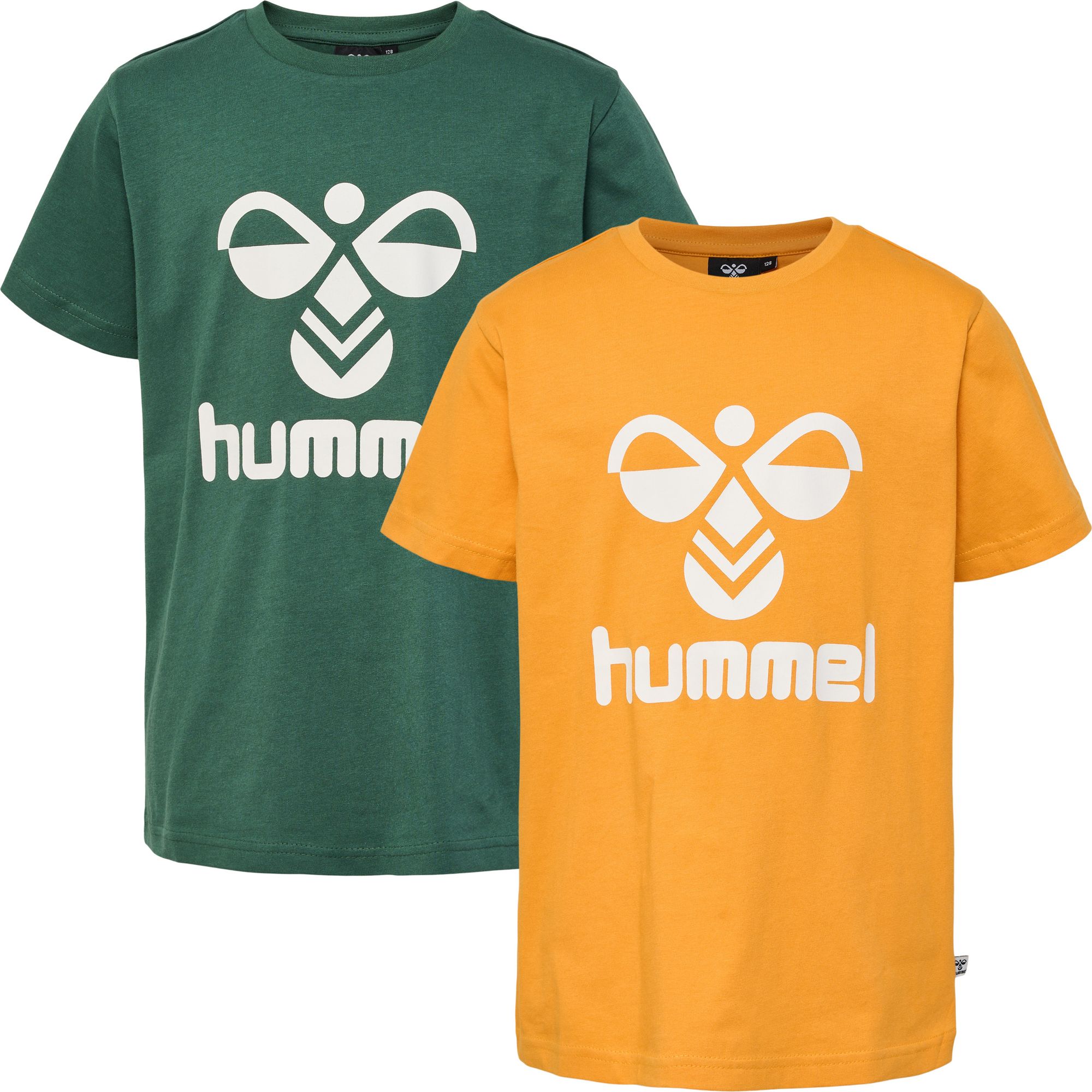 Hummel hmlTRES T-SHIRT S/S 2-PACK - butterscotch/pineneedle  