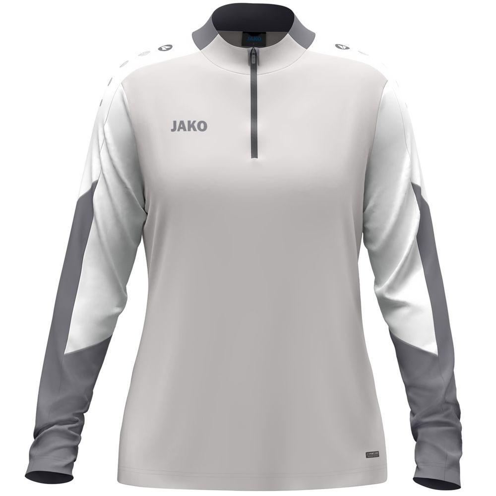 Jako Ziptop Dynamic Damen - hellgrau/weiß/grau