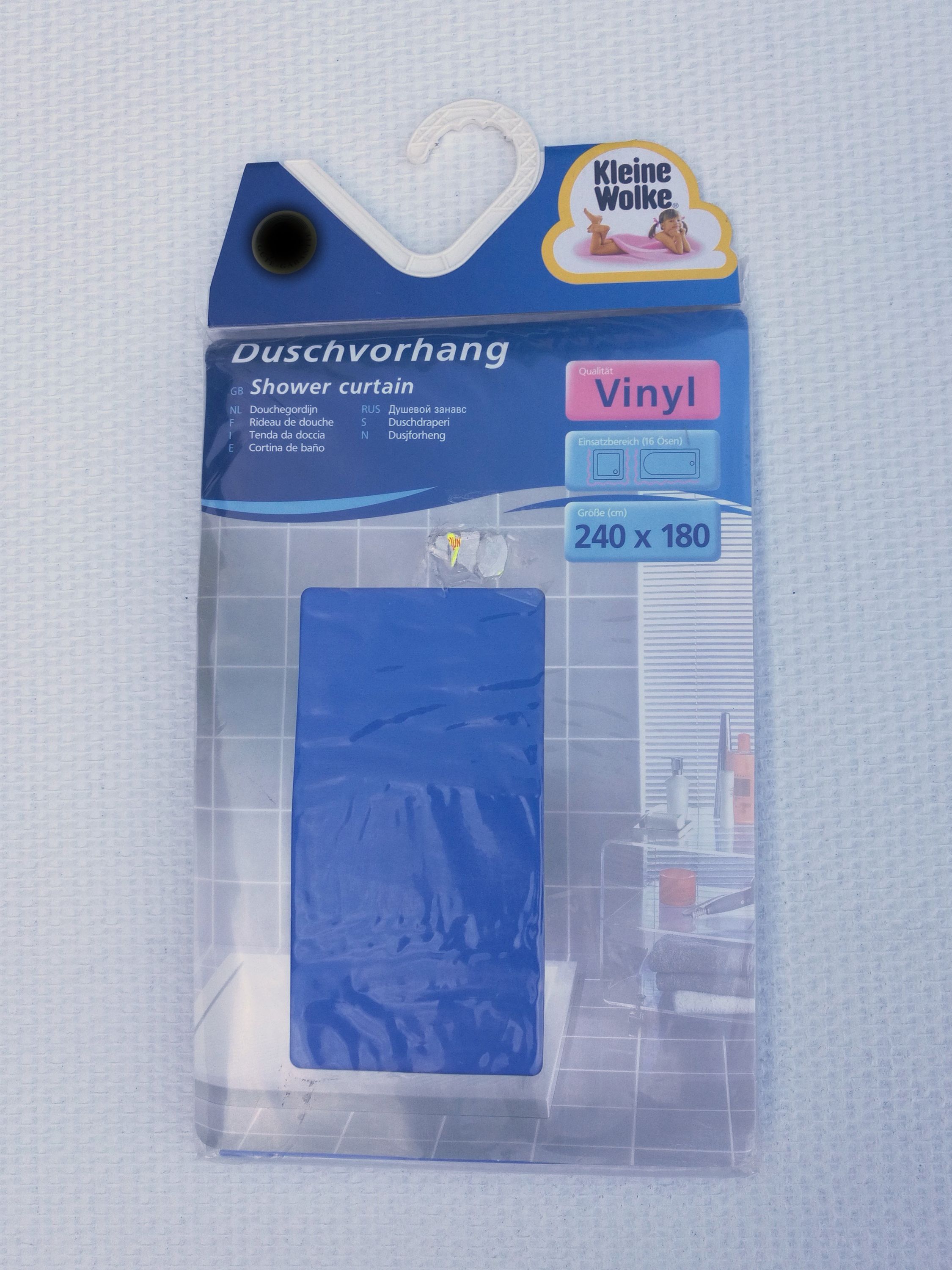verschiedene Größen blau Kleine Wolke Duschvorhang Phönix 100/% Vinyl