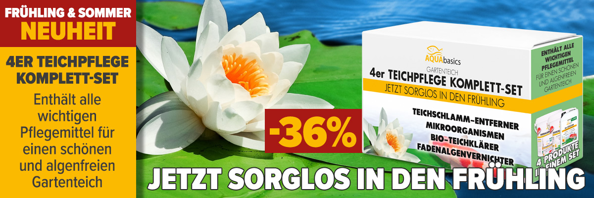     AQUAbasics 4er Teichpflege Komplett-Set "Frühling & Sommer"
