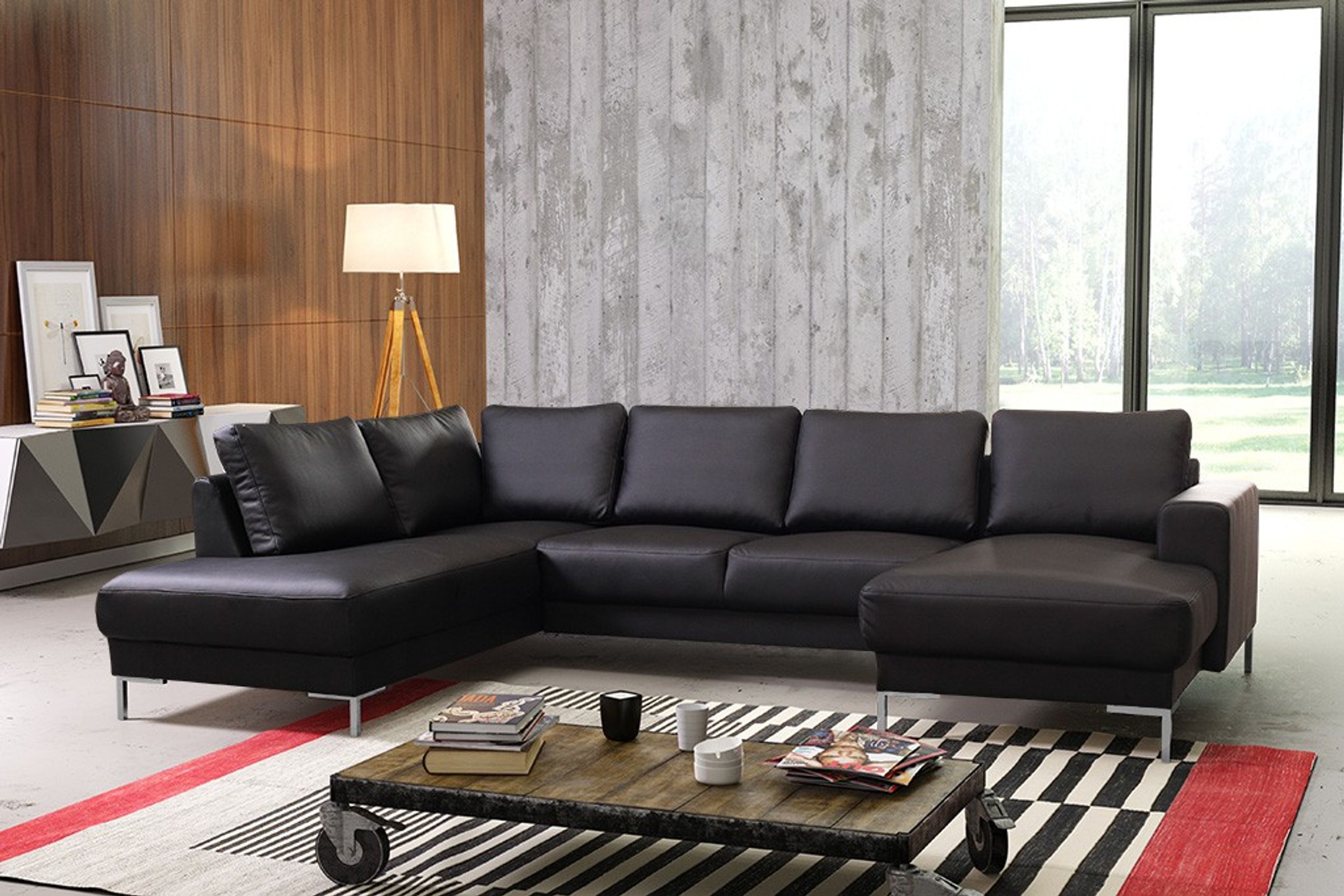 Top Sofa Couch Ecksofa Eckcouch Wohnlandschaft In Kunstleder Schwarz Silvio Xxl Kuechen Preisbombe