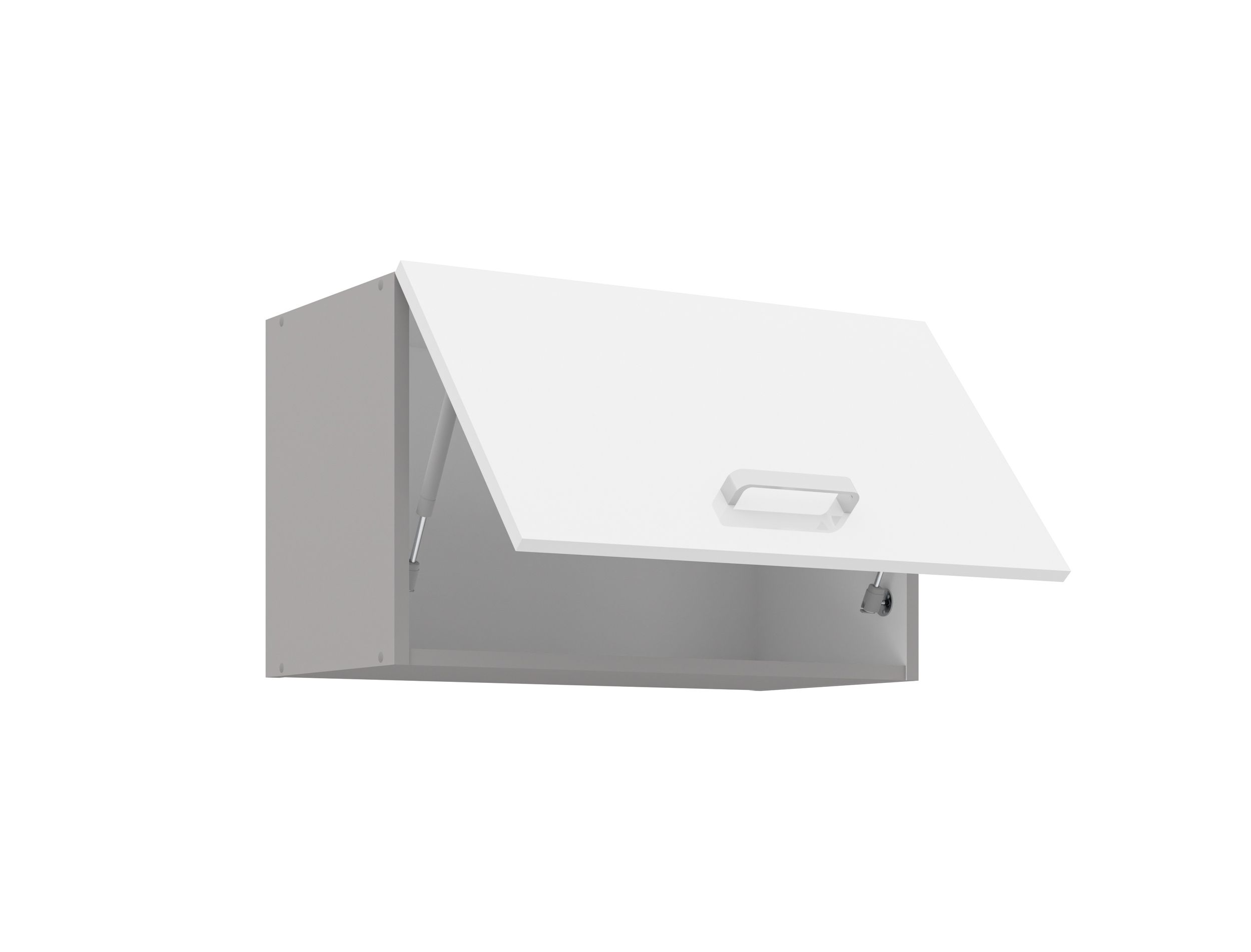Küche Hochschrank Weiß Hochglanz Küchen-Hängeschrank 60 Cm Bianca – Weiß Hochglanz & Grau Matt, Inkl. Griffe, Modern Schrank Kueche