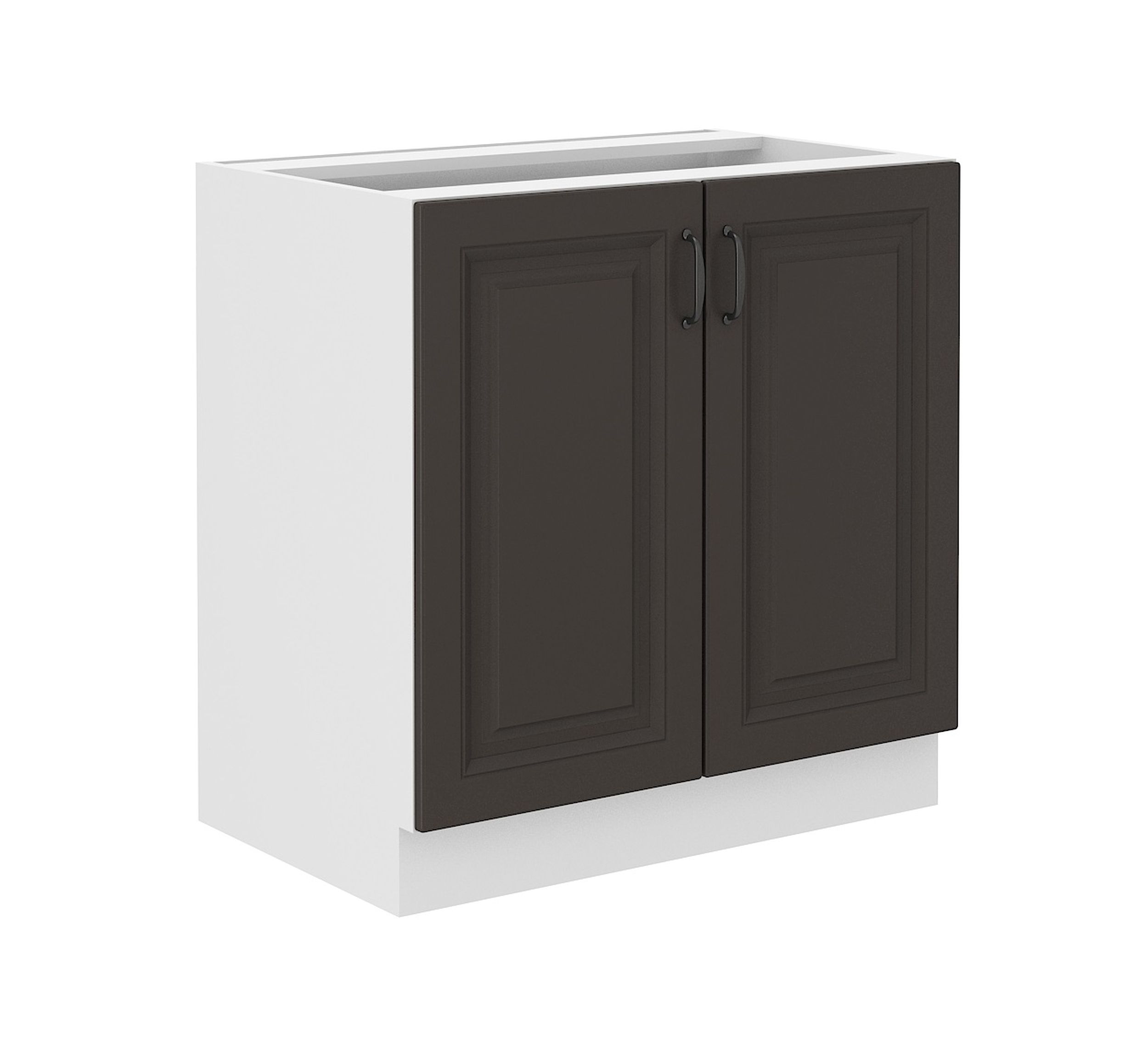 STILO Grau + Eiche Unterschrank 80cm - Küchenzeile Mit Softclose Scharnieren