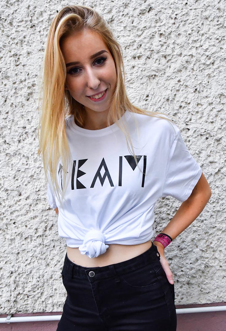 weißes Shirt mit Print "TEAM"