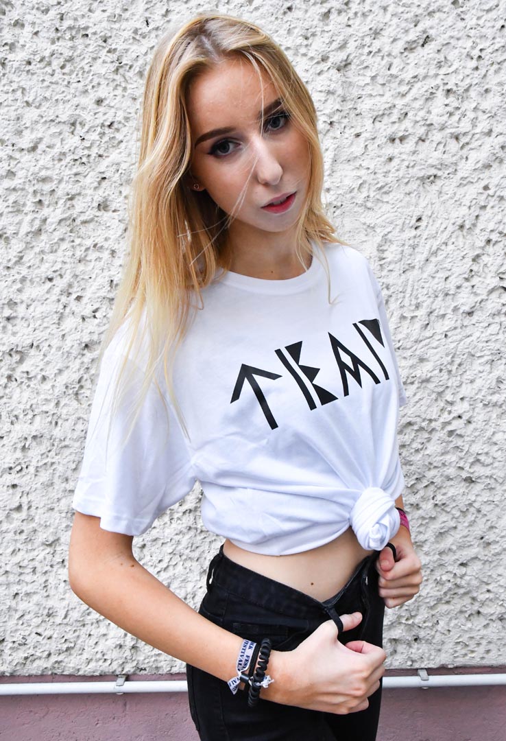weißes Shirt mit Print "TEAM"