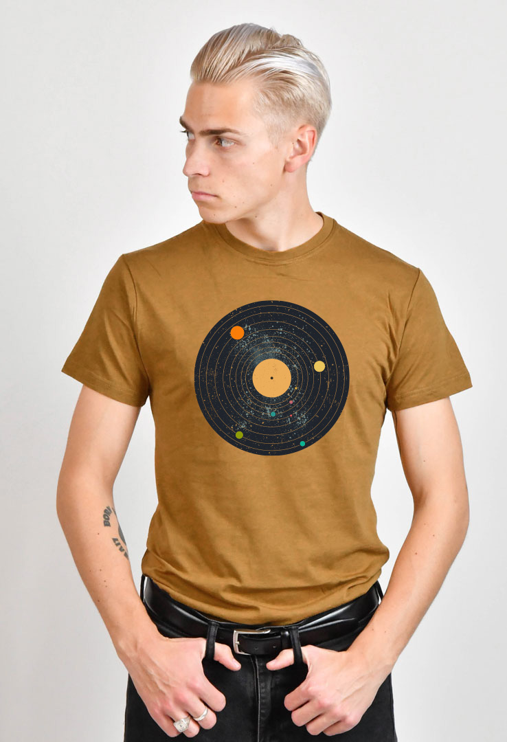 cyroline manner print t shirt vinyl system gelb mit
