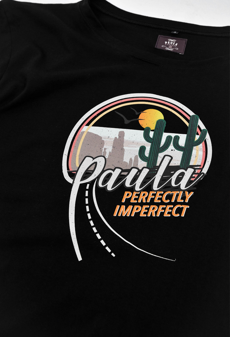 T-Shirt "Perfectly Imperfect" in schwarz