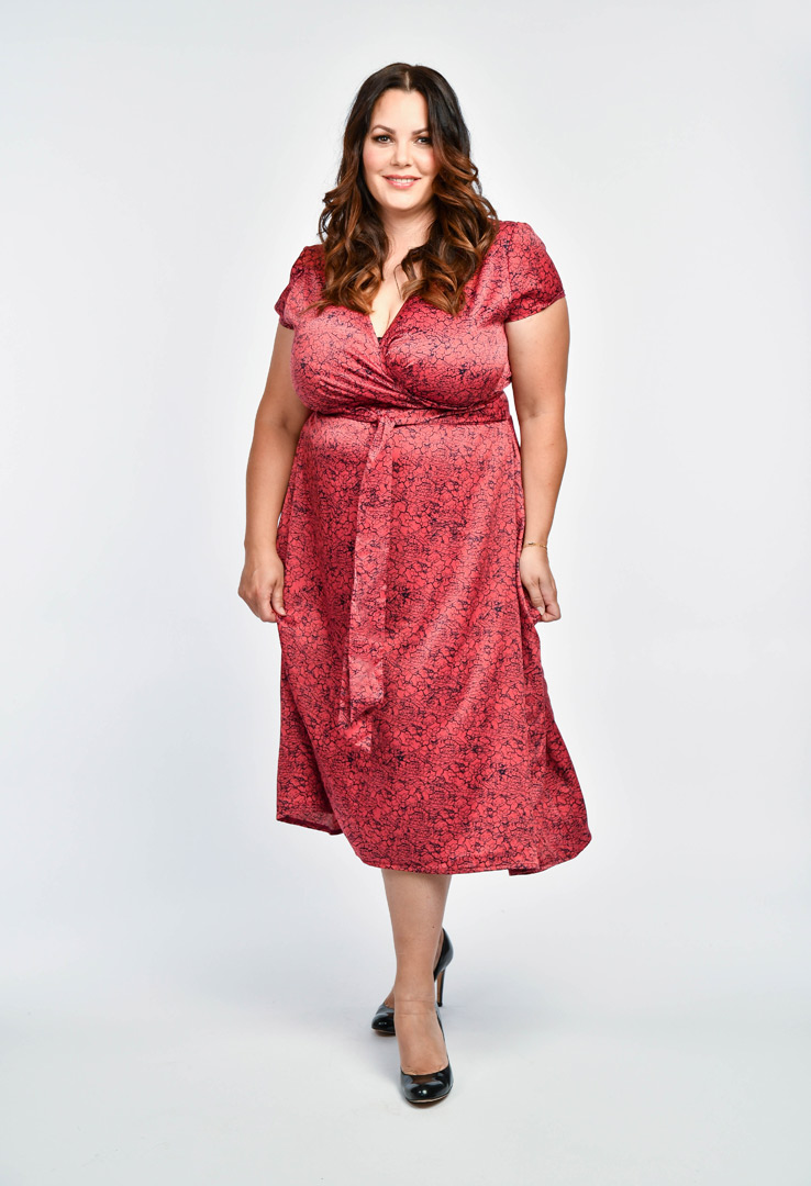 Kleid in Wickeloptik rot