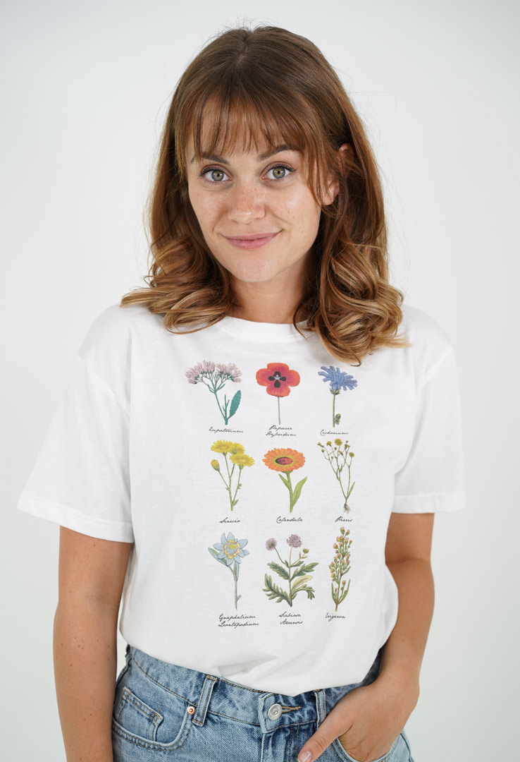 Print-Shirt "Flower" in weiß