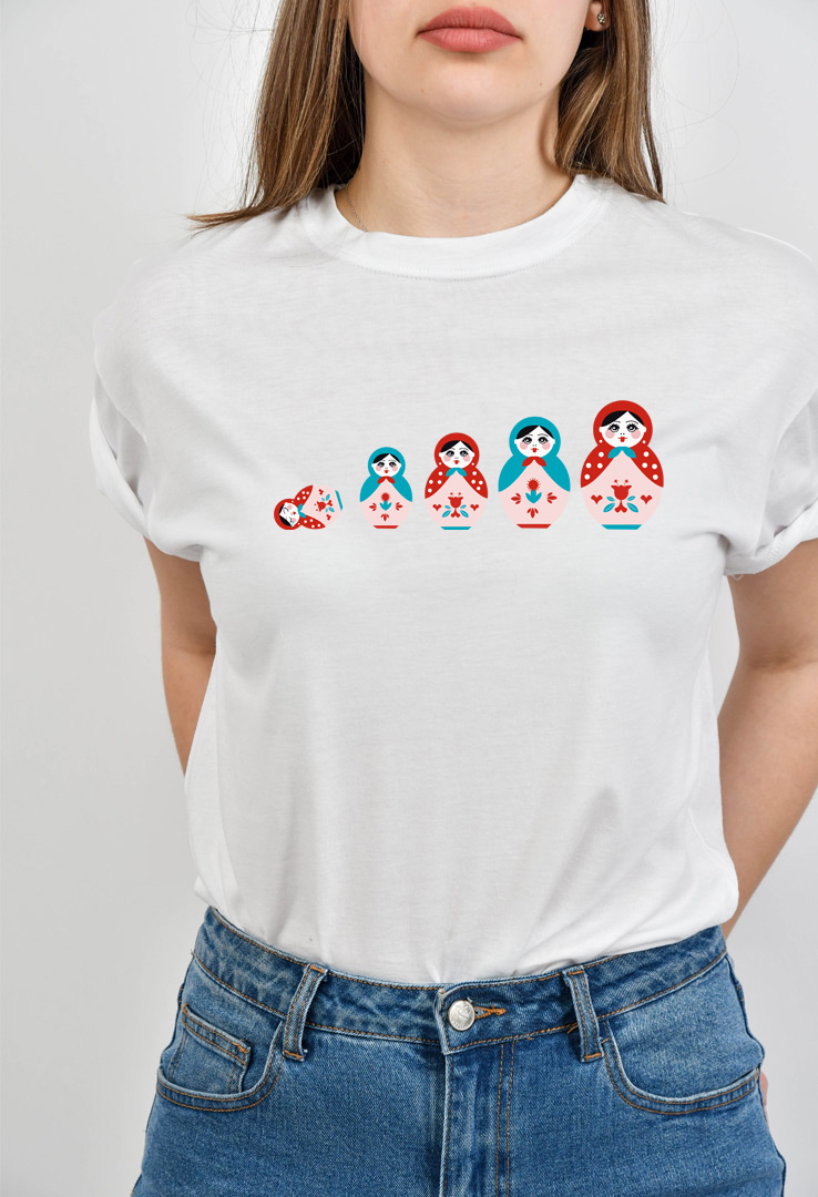 Cyroline Frauen  Print-T-Shirt Babuschka