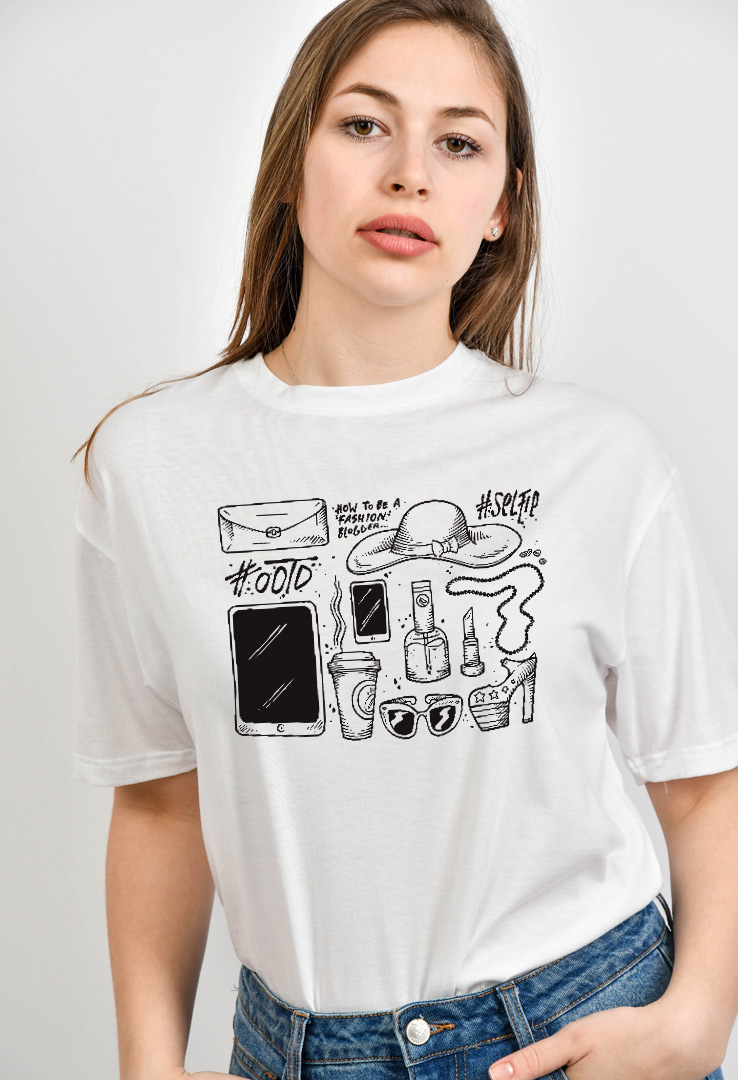 Cyroline Frauen  Print-T-Shirt OOTD