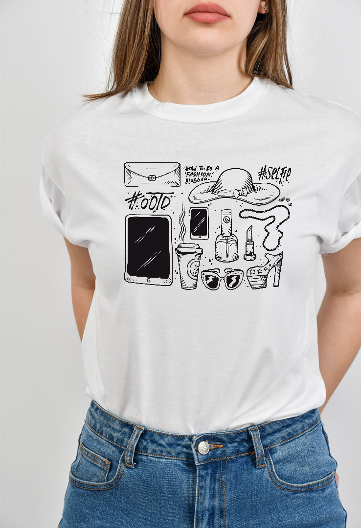 Cyroline Frauen  Print-T-Shirt OOTD