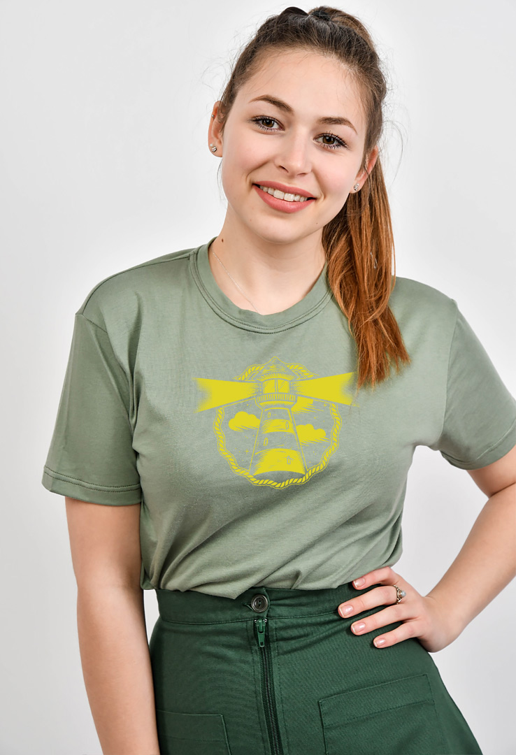 Cyroline Frauen  Print-T-Shirt Leuchtturm