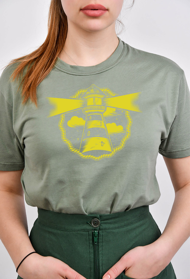 Cyroline Frauen  Print-T-Shirt Leuchtturm