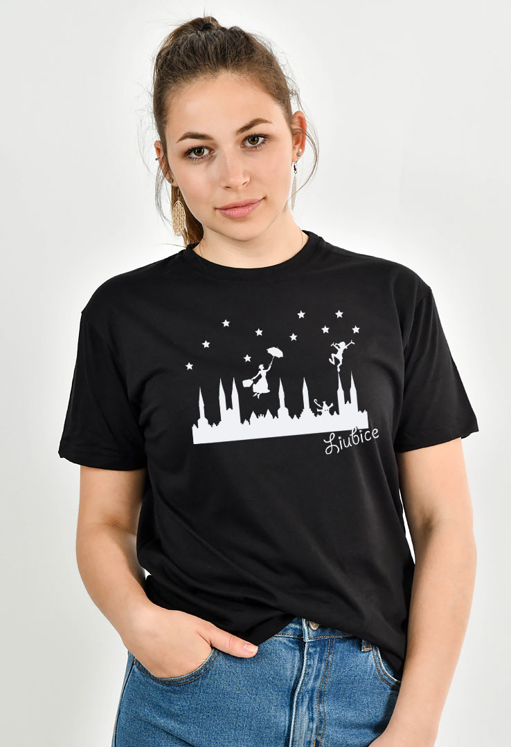 Cyroline Frauen  Print-T-Shirt Lübeck Skyline in schwarz