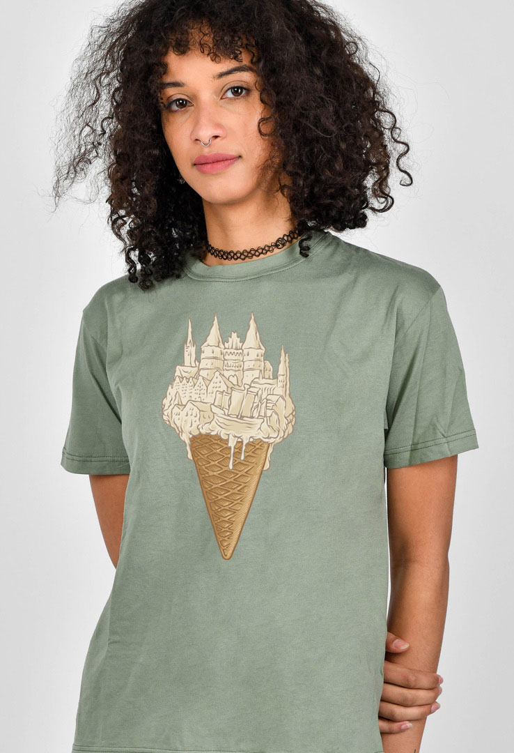 Cyroline Frauen Print-T-Shirt Lübeck Eis Holstentor in mint