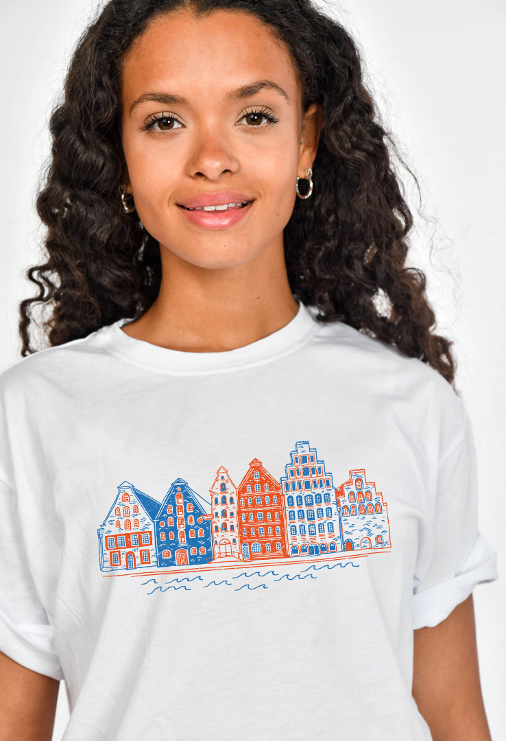 Cyroline Frauen  Print-T-Shirt Lübeck Salzspeicher