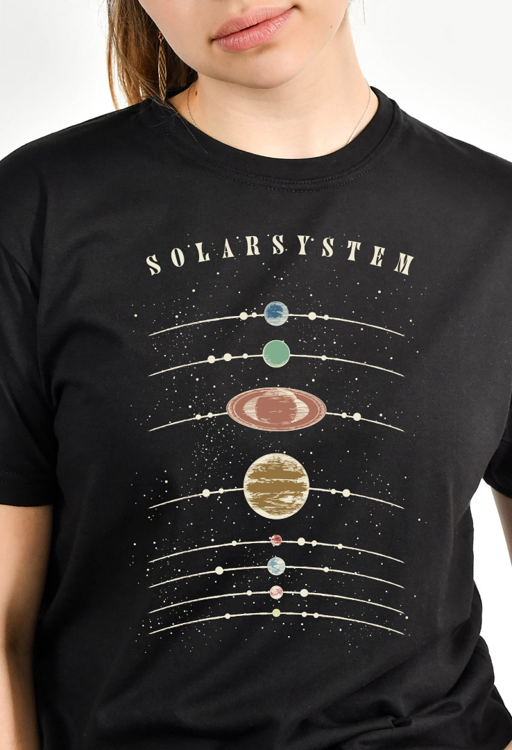 Frauen Print-Shirt Solarsystem