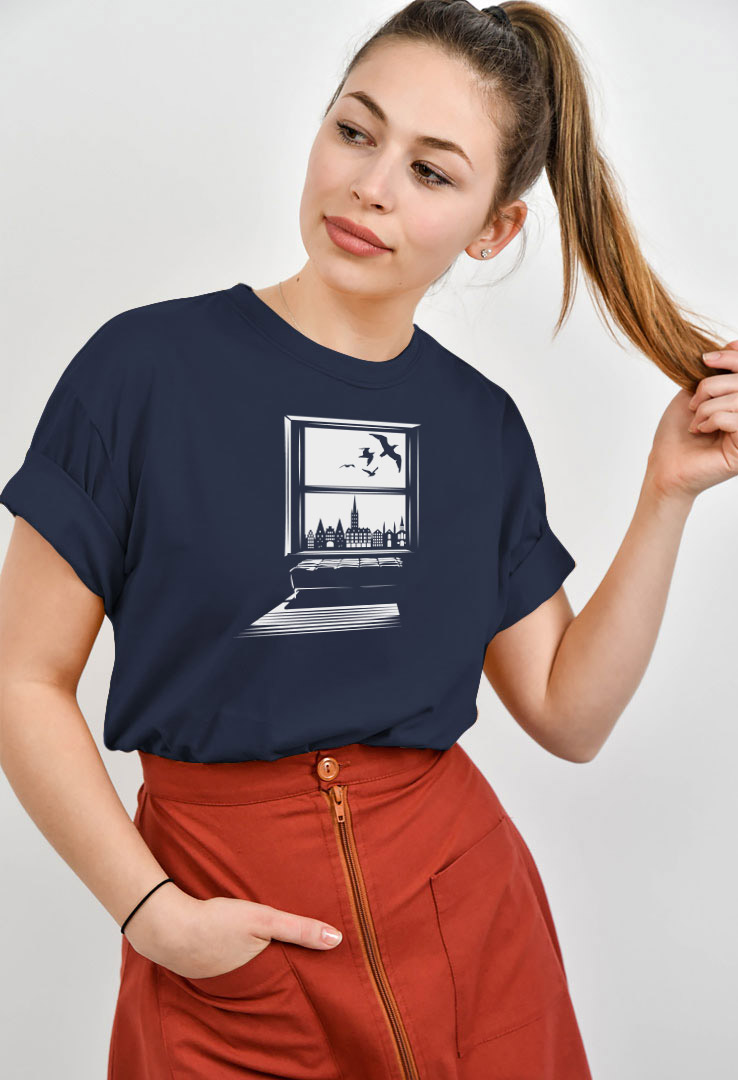 Frauen Print-Shirt Lübeck window