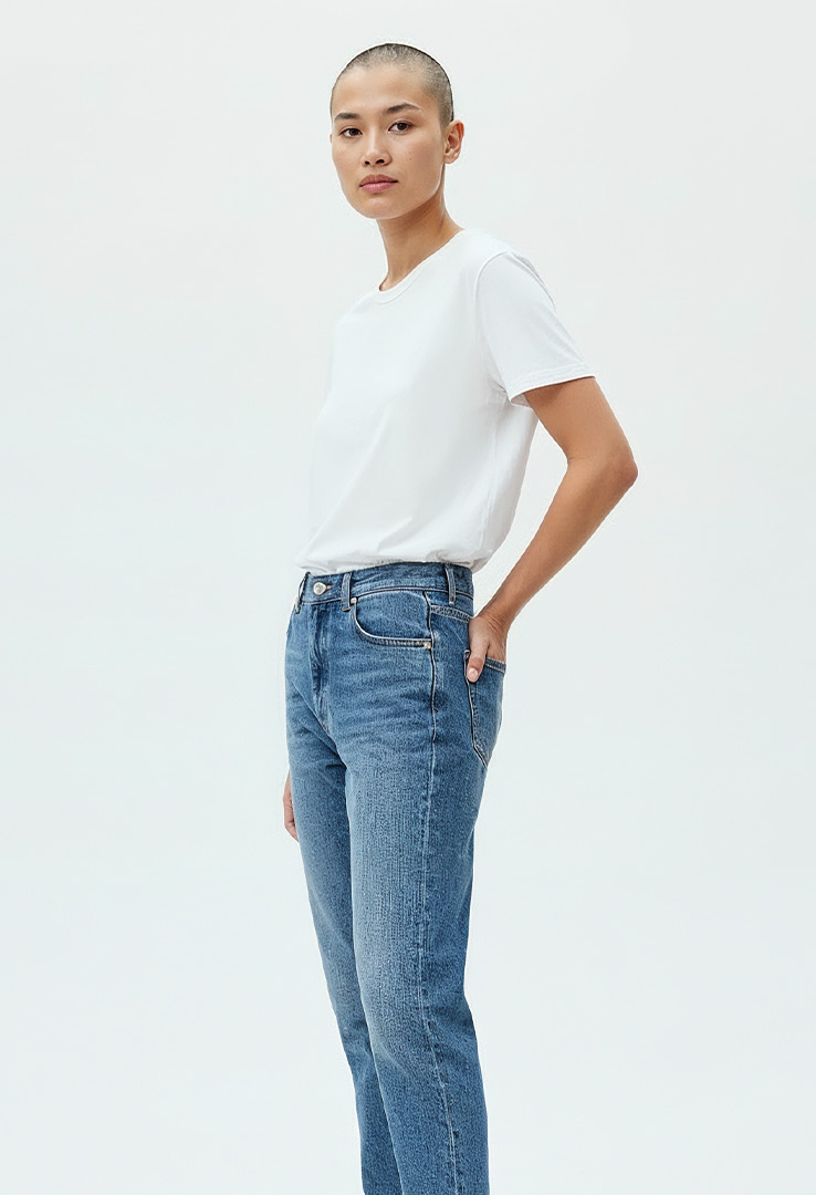 nachhaltiges Frauen  Basic-T-Shirt aus Baumwolle und Modal   white