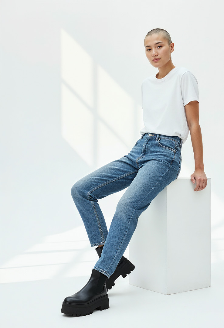 nachhaltiges Frauen  Basic-T-Shirt aus Baumwolle und Modal   white